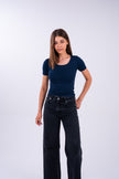 Oxford Blue U-Shaped Top