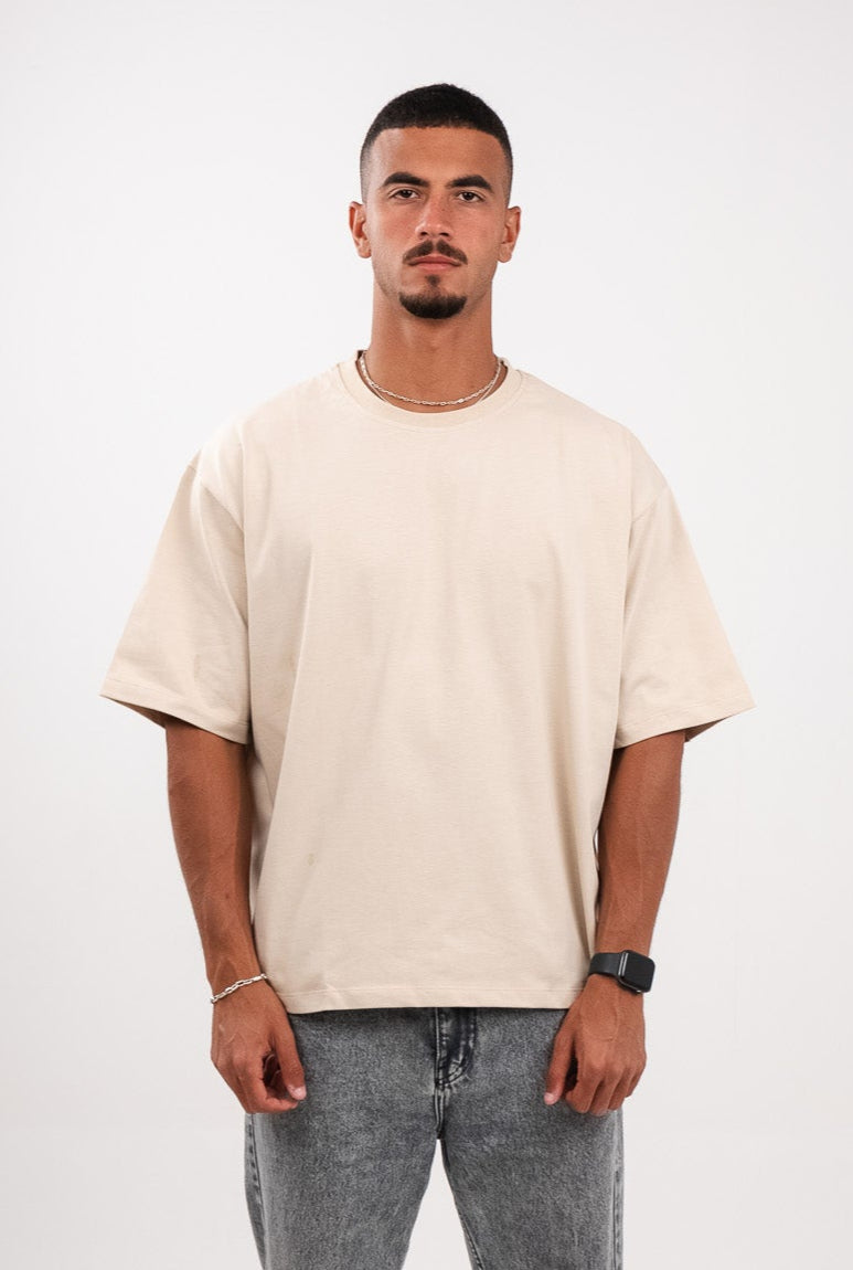 Beige Tan Boxy T-Shirt