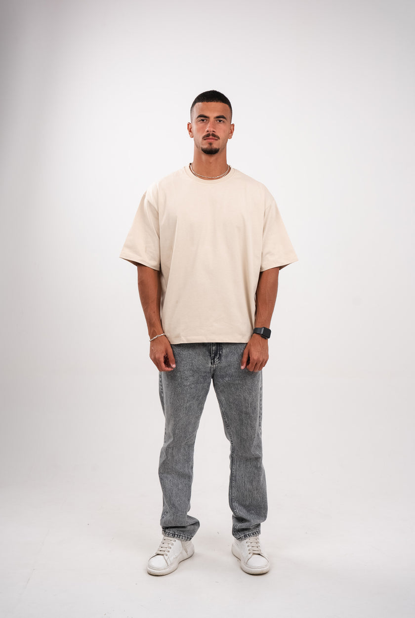 Beige Tan Boxy T-Shirt