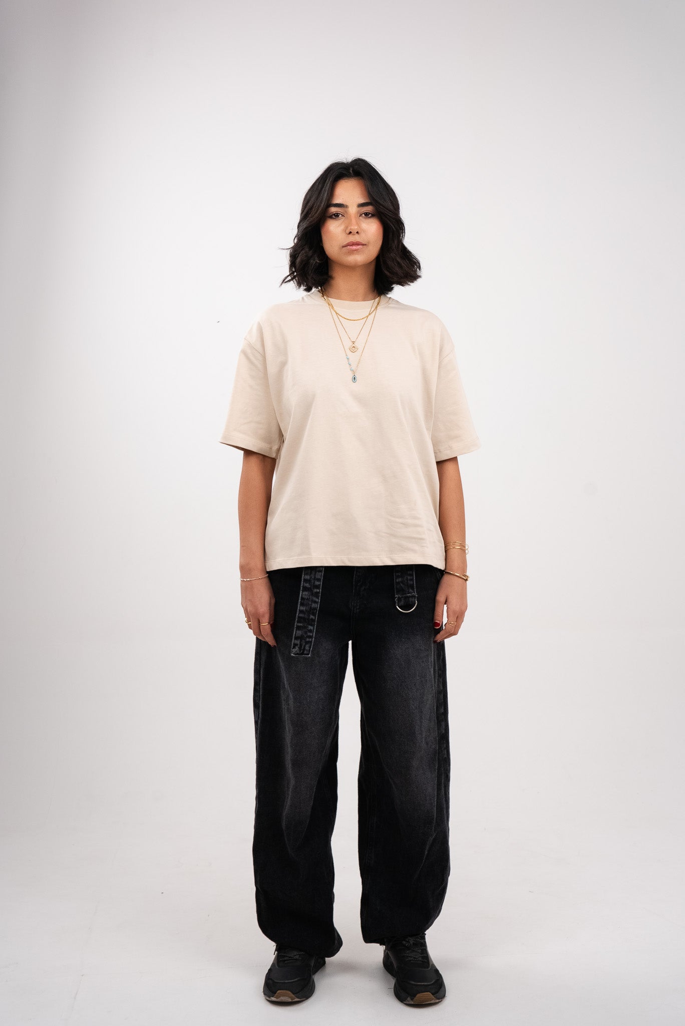 Beige Tan Boxy T-Shirt