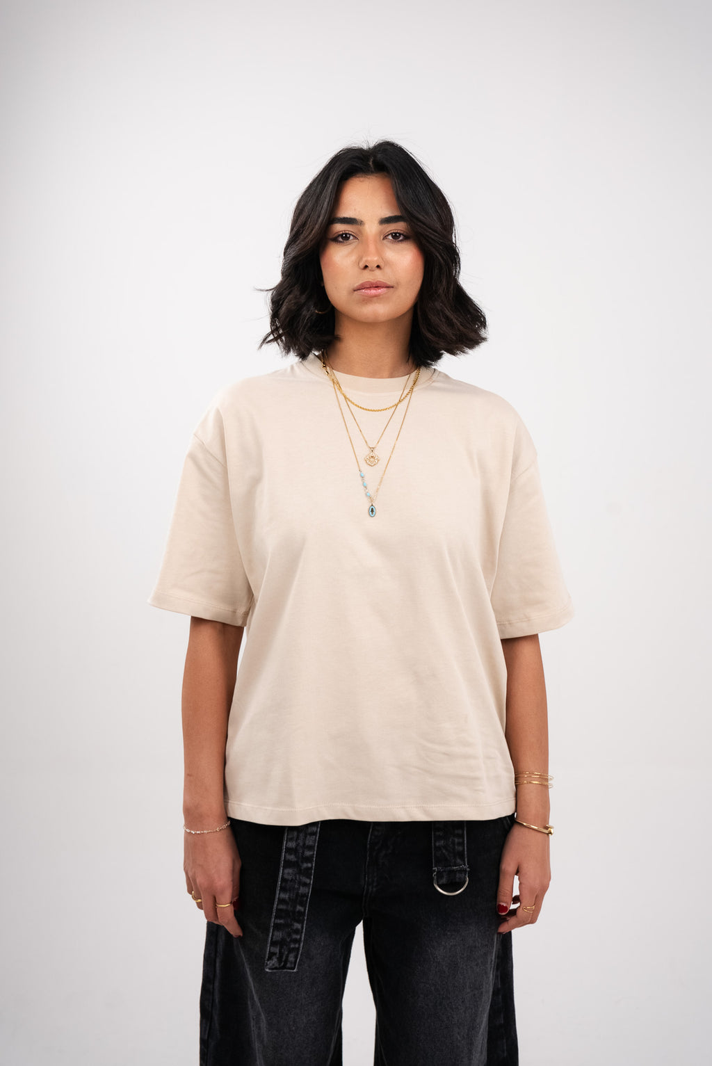 Beige Tan Boxy T-Shirt
