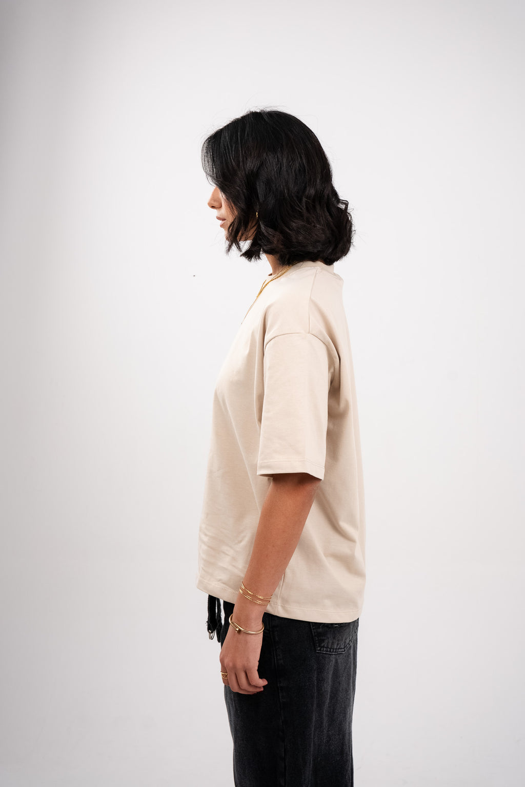 Beige Tan Boxy T-Shirt