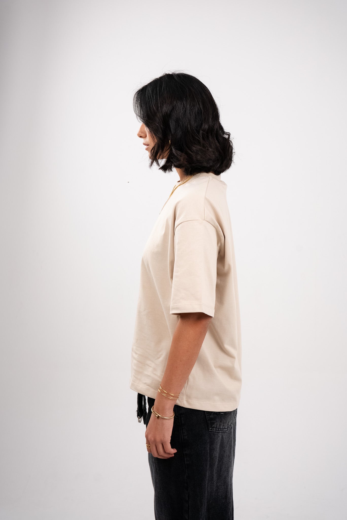 Beige Tan Boxy T-Shirt