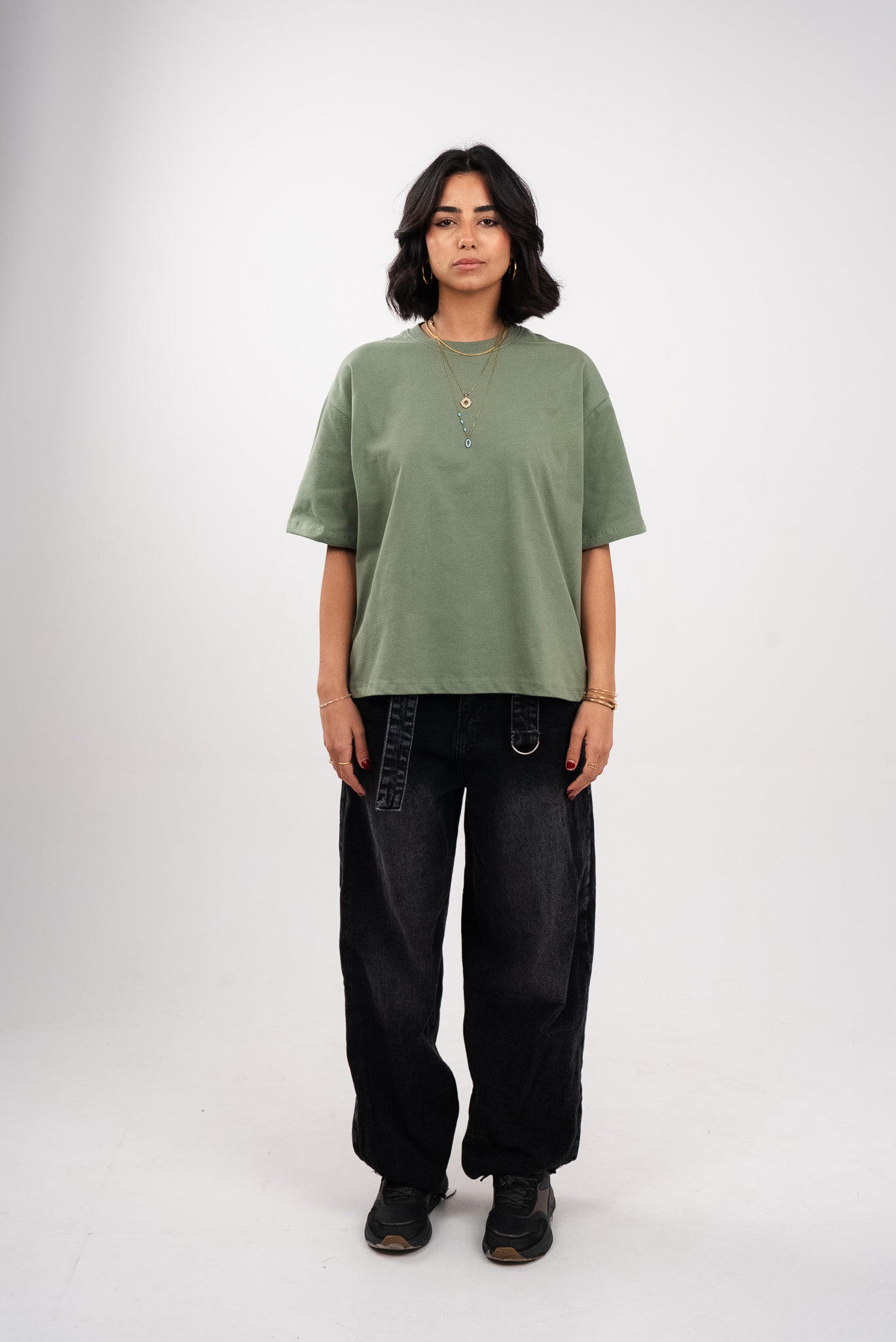 Olive Green Boxy T-Shirt