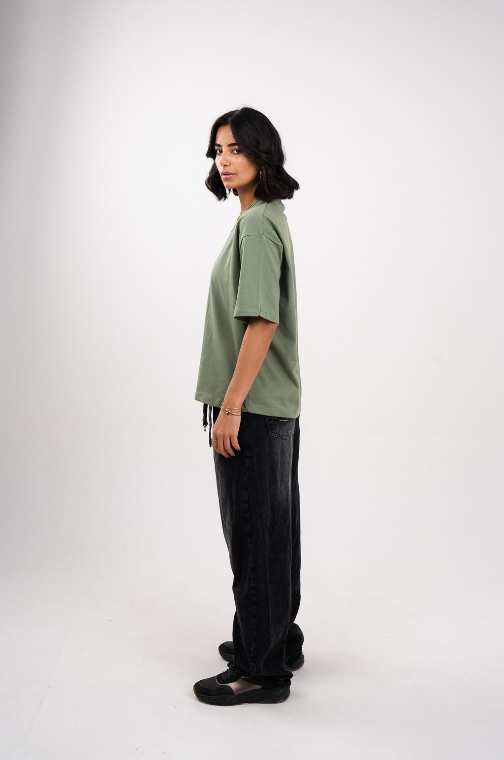 Olive Green Boxy T-Shirt