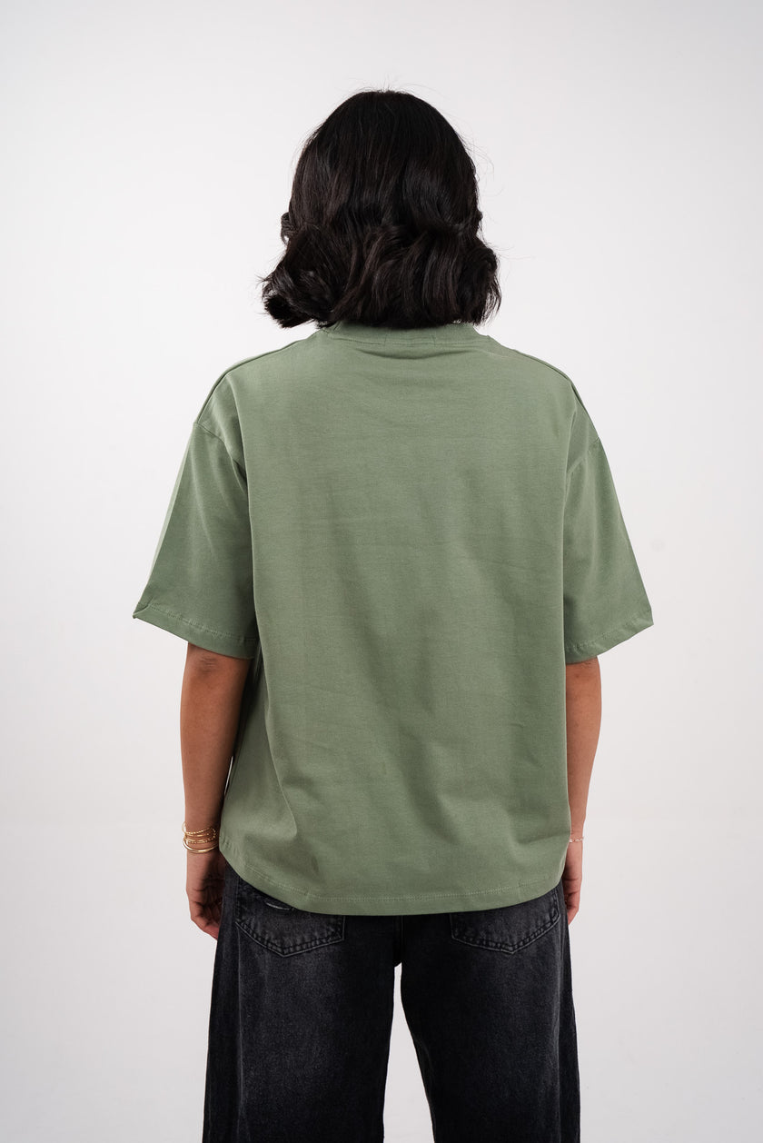 Olive Green Boxy T-Shirt