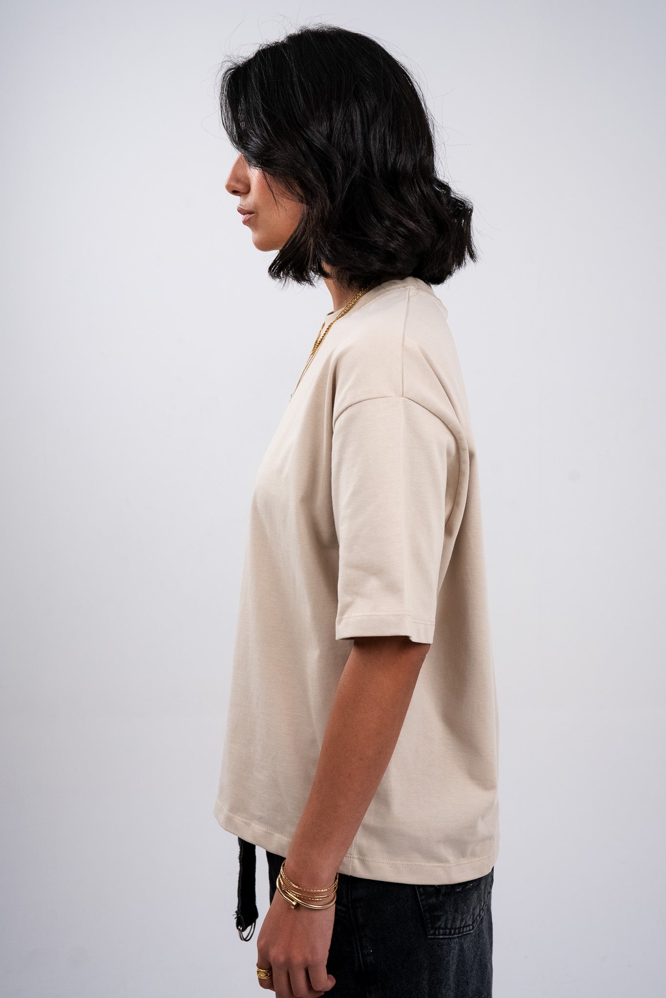 Beige Tan Boxy T-Shirt