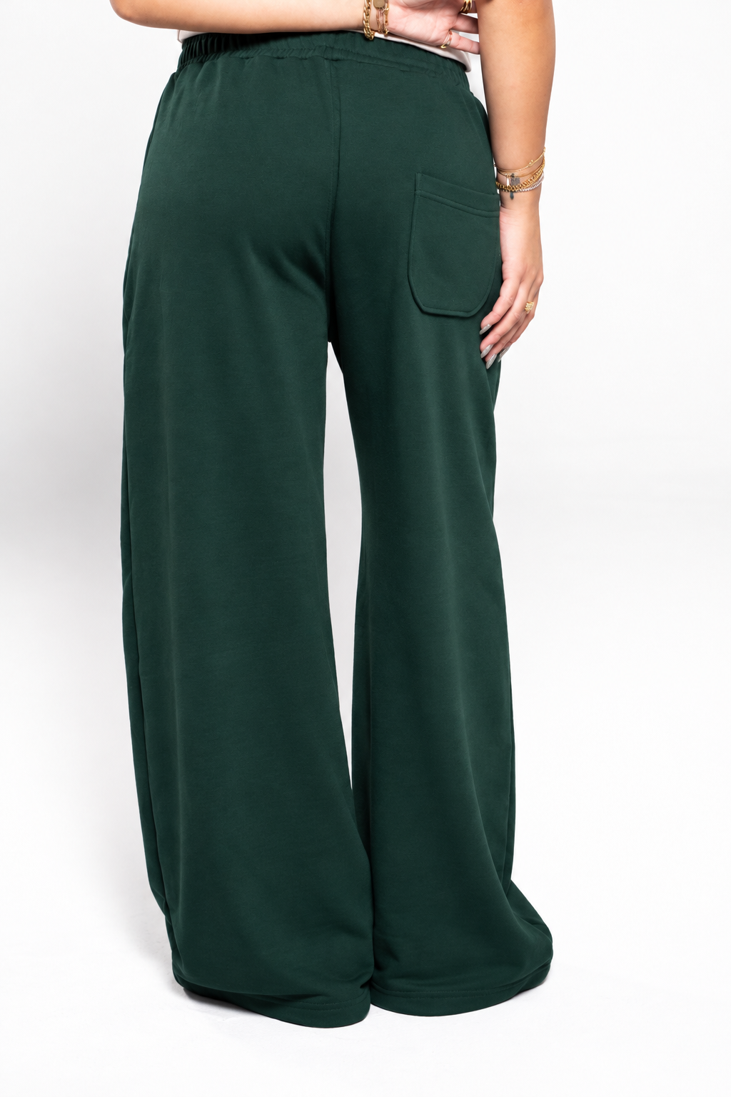 Basil Green Wide-Leg SweatPants