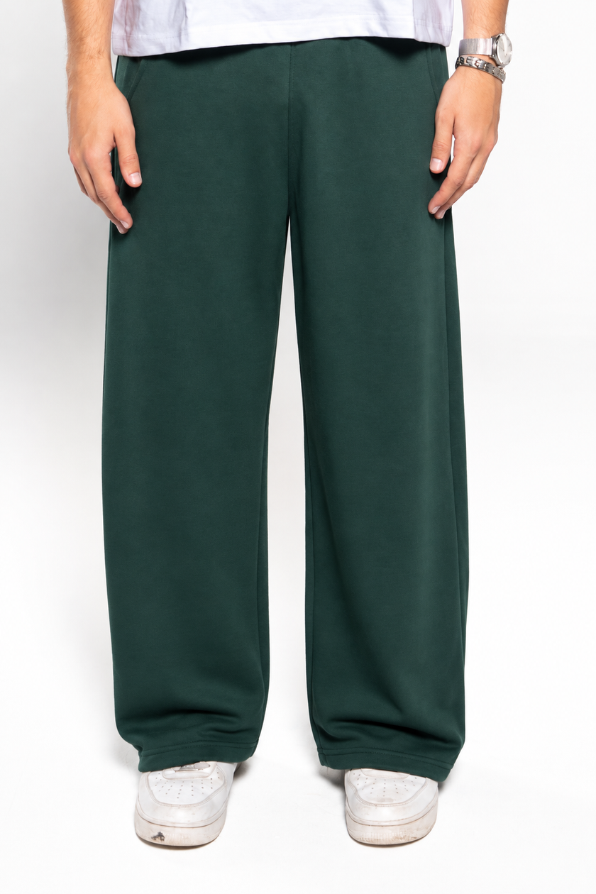 Basil Green Wide-Leg SweatPants
