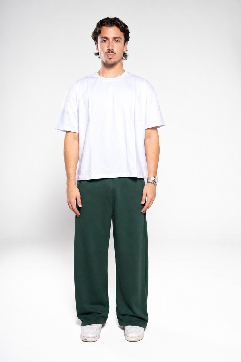 Basil Green Wide-Leg SweatPants