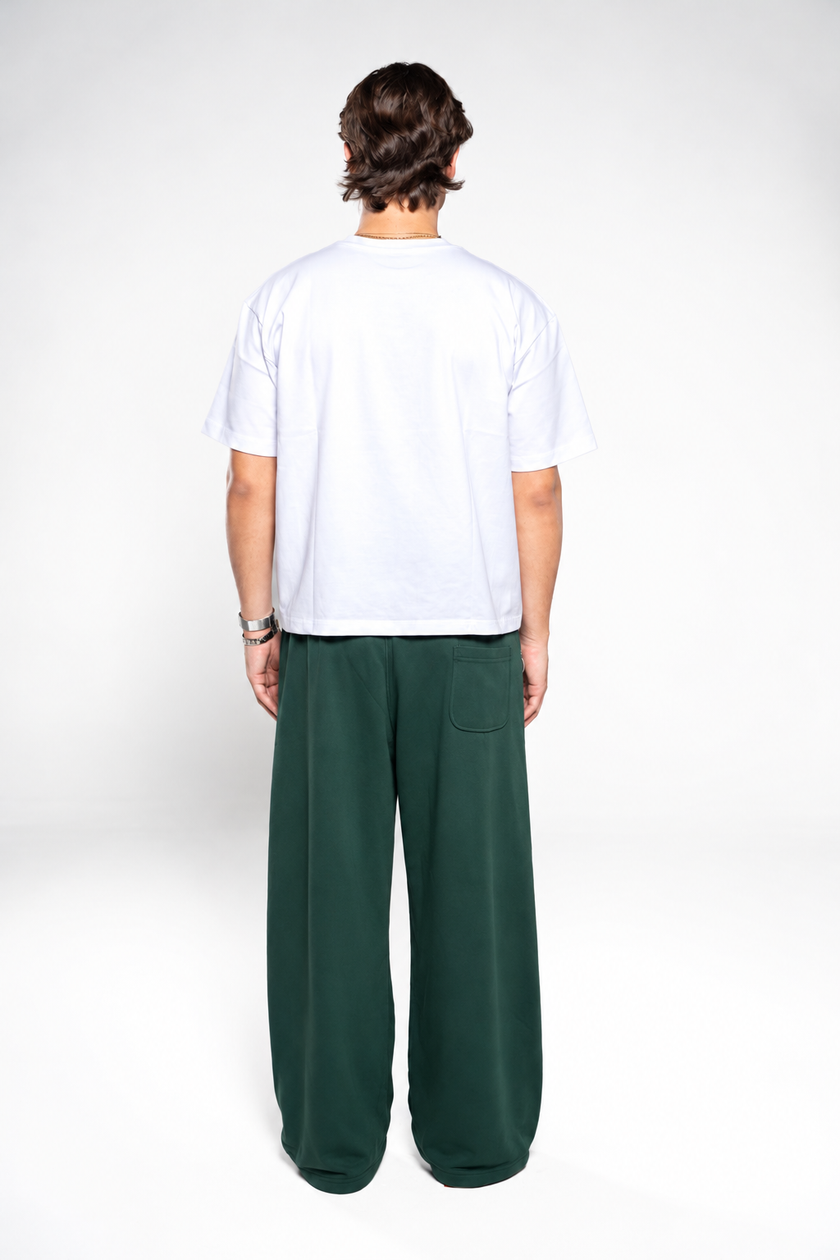 Basil Green Wide-Leg SweatPants