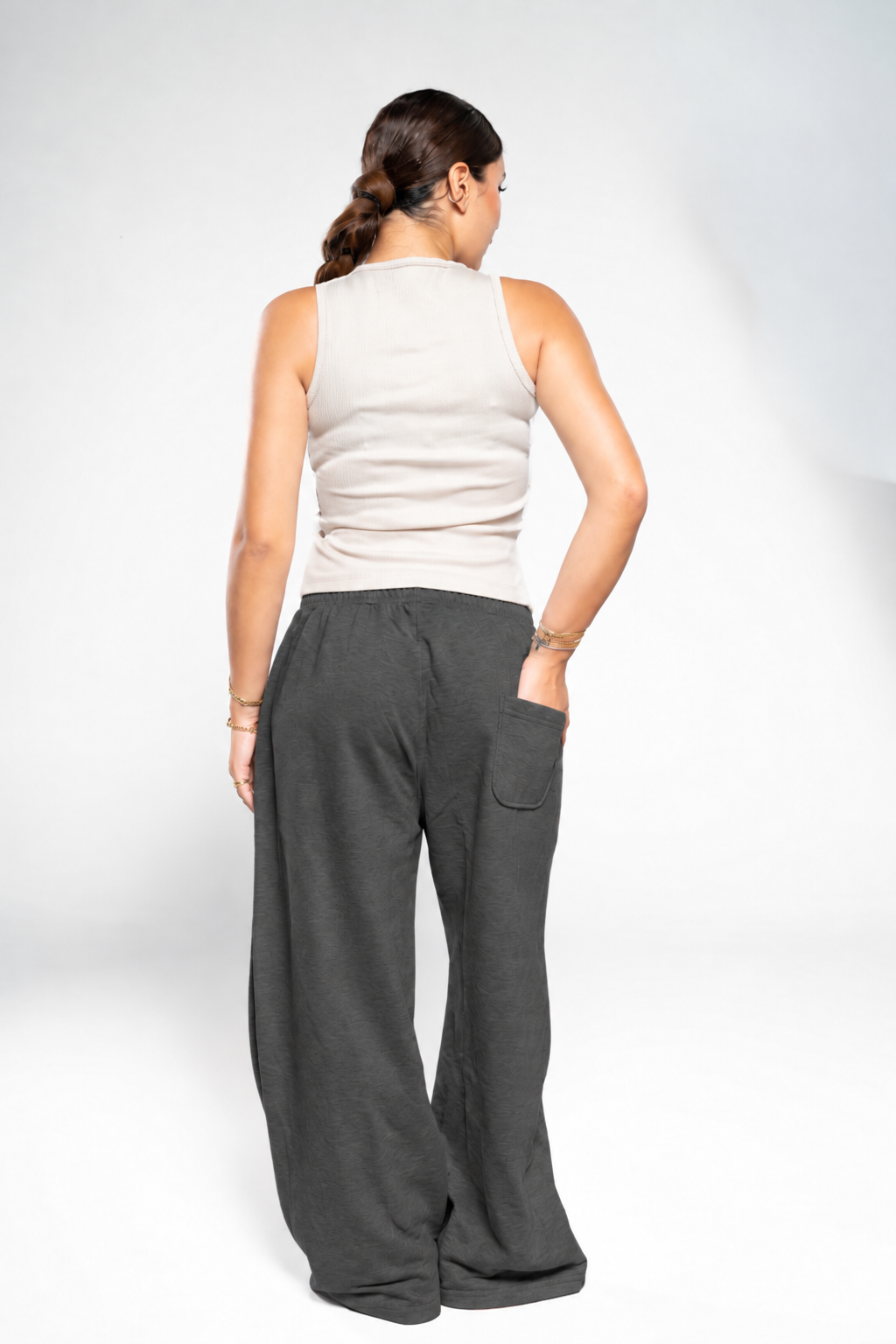 Iron Grey Wide-Leg SweatPants