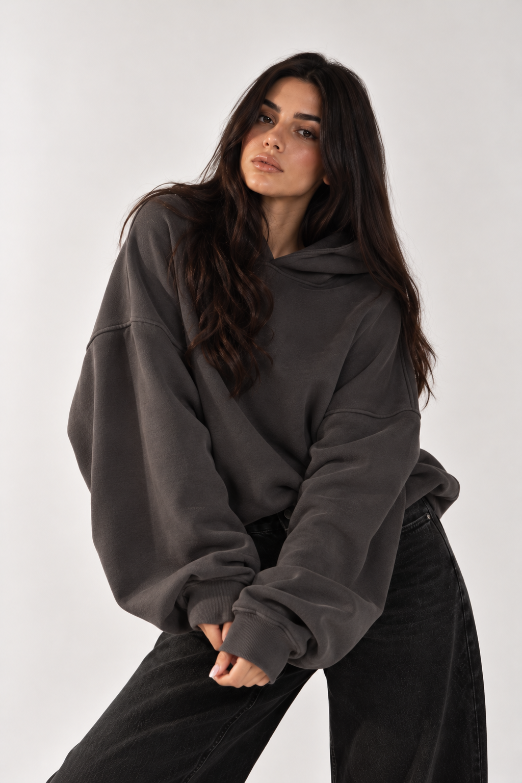 Iron Grey Flowy Hoodie