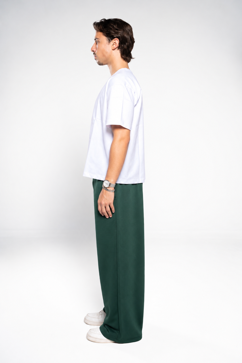 Basil Green Wide-Leg SweatPants